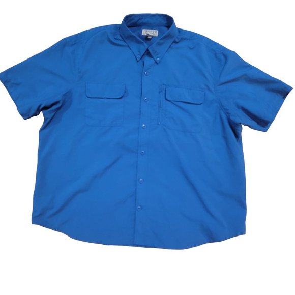 Duluth Trading Co Other - Duluth Mens 3xl Blue Button Front Short Sleeve Shirt